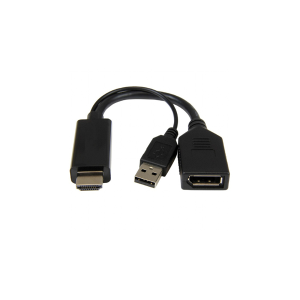 Adaptador Gembird Ativo Hdmi Macho para DisplayPort Femea 4K com alimentação USB