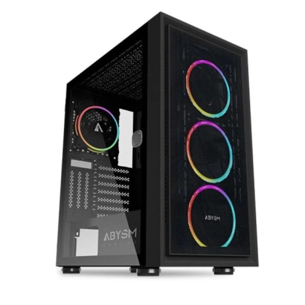Caixa Gaming ABYSM Danube Kamp Com Vidro Temperado 1x Usb 3.0 2x Usb 2.0 - Preto
